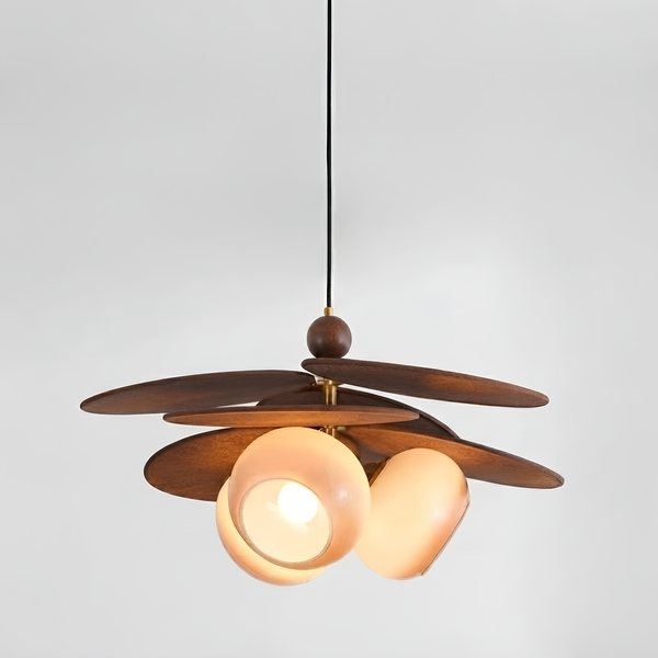 Suspension Luminaire Bois Design 60cm - Ampoule Incluse | SONIA