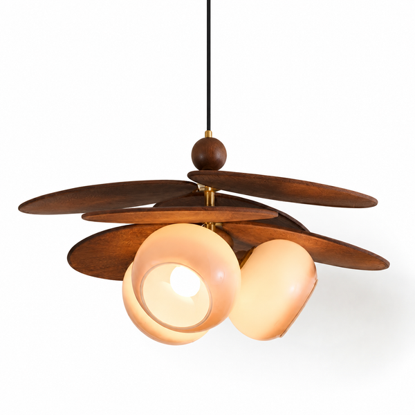 Suspension Luminaire Bois Design 60cm - Ampoule Incluse | SONIA