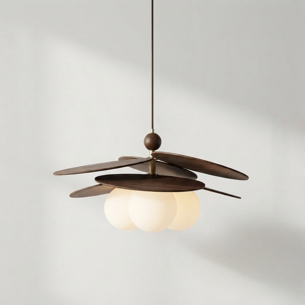 Suspension Luminaire Bois Design 60cm - Ampoule Incluse | EMMA