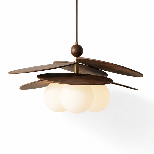 Suspension Luminaire Bois Design 60cm - Ampoule Incluse | EMMA