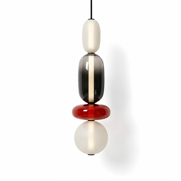 Suspension Luminaire Verre Design 59cm - Ampoule Incluse | NELA