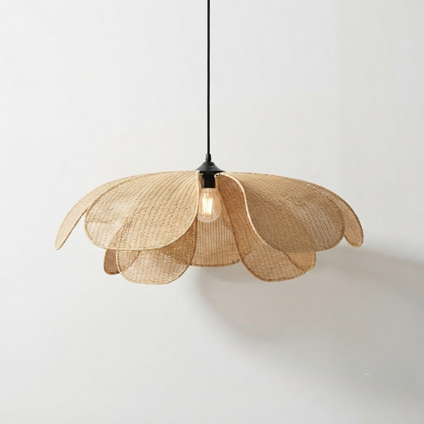 Suspension Luminaire Design Rotin 40cm - Ampoule Incluse | LEA